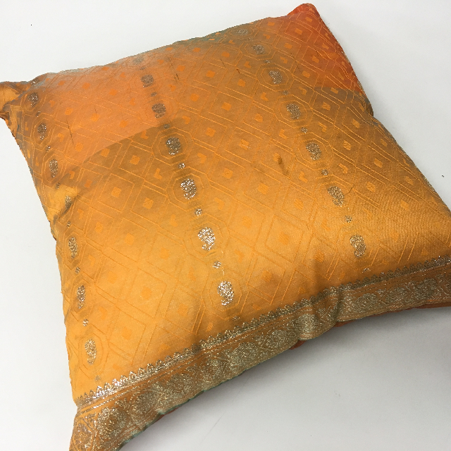 CUSHION, Indian Sari - Yellow 40cm